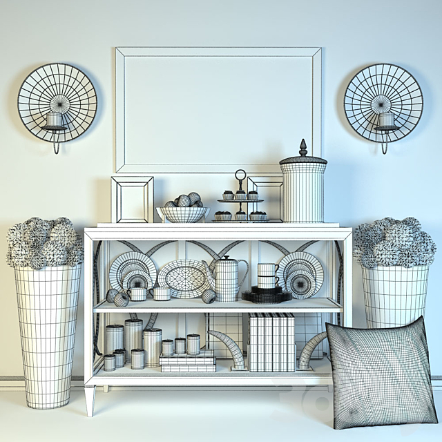 Decor and console Eichholtz 3DS Max Model - thumbnail 3