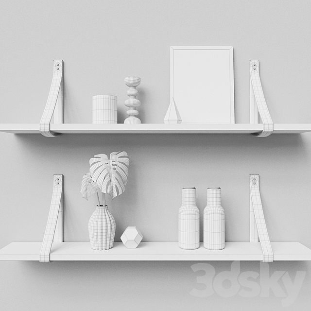 Decor on a shelf with Monster 3DS Max Model - thumbnail 3