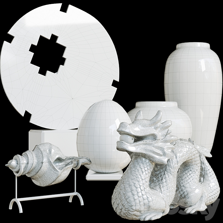 Decor. Porcelain 3DS Max Model - thumbnail 2