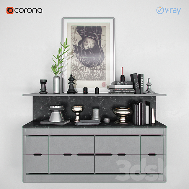 Decor Set Black&Grey 3DSMax File - thumbnail 1