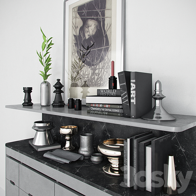 Decor Set Black&Grey 3DSMax File - thumbnail 2