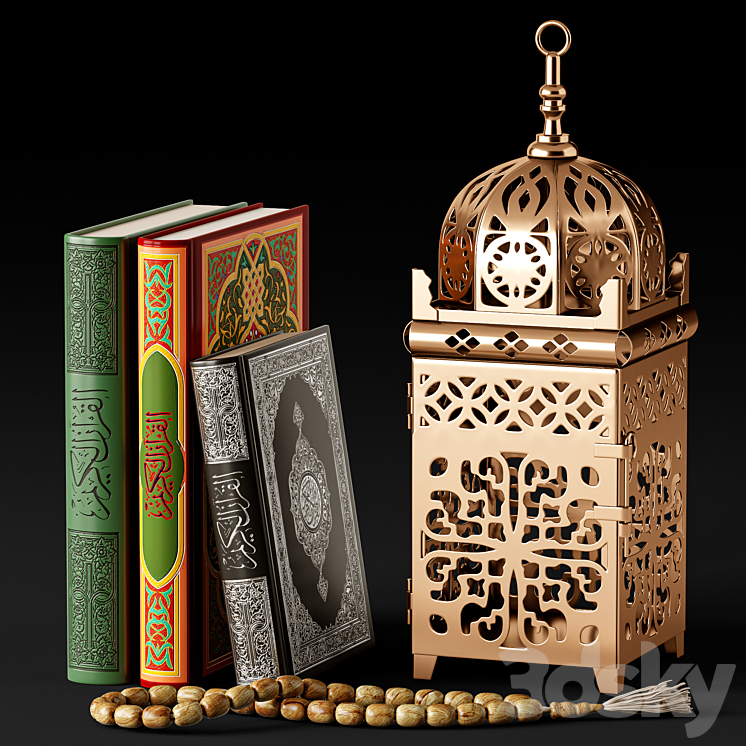 Decor set Quran 1 3DS Max Model - thumbnail 1