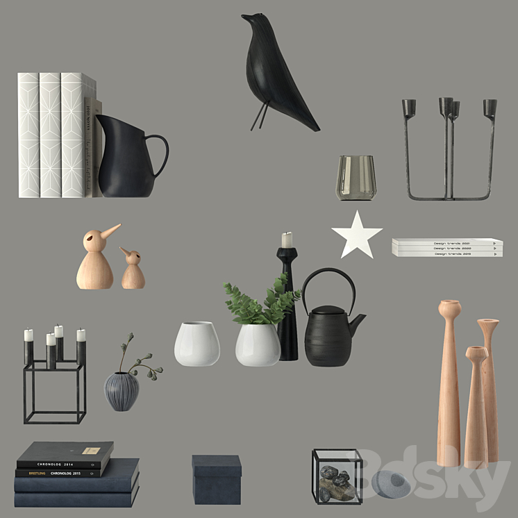 Decor Set Shelves Five 3DS Max - thumbnail 1