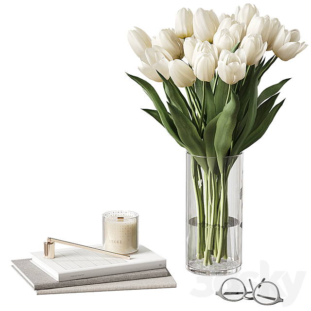 Decor set with tulips 3ds Max - thumbnail 1