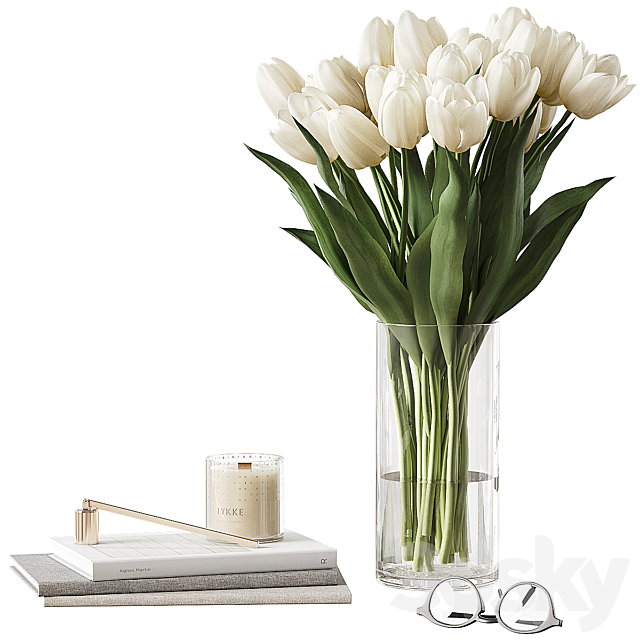 Decor set with tulips 3ds Max - thumbnail 2