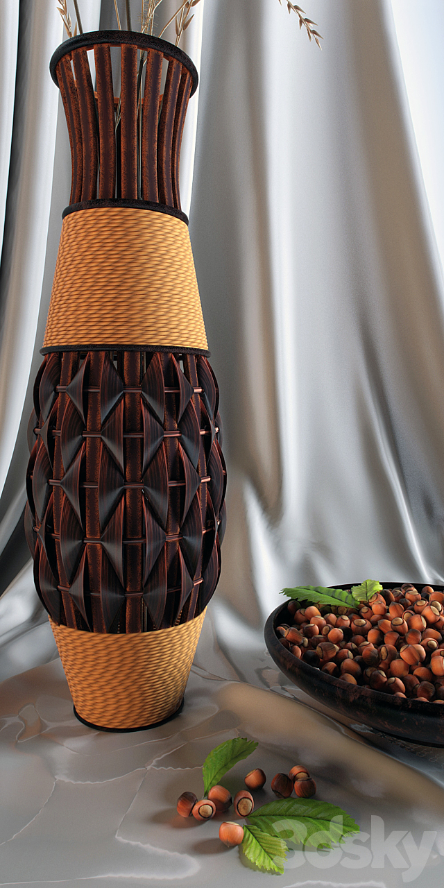 Decor with a vase and nuts 3DSMax File - thumbnail 2