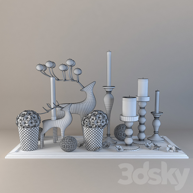 Decor with candles 3DSMax File - thumbnail 2