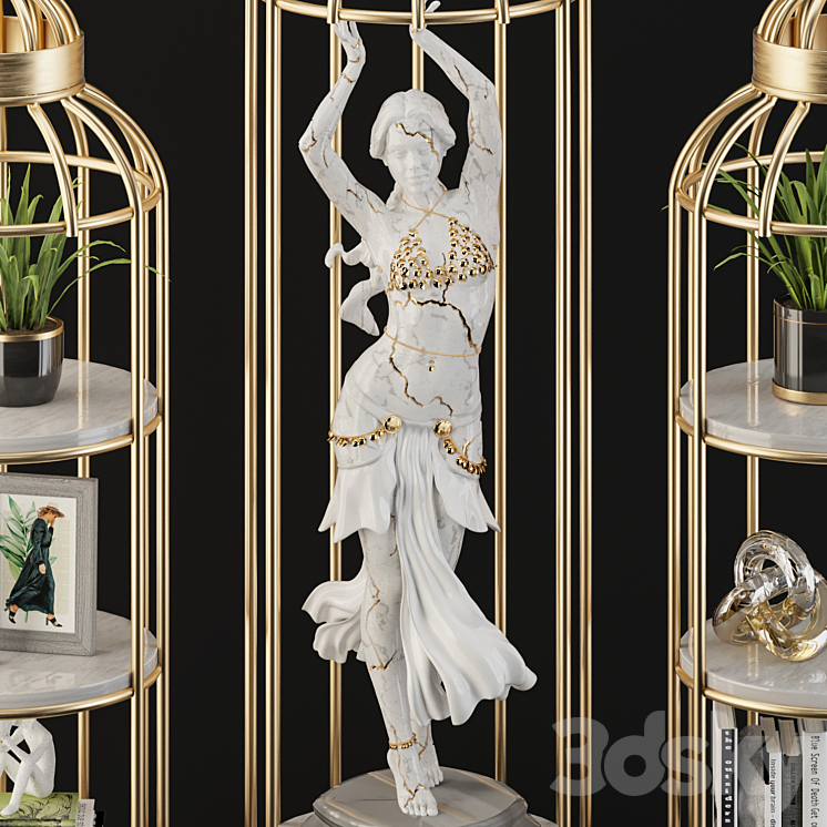 Decorative and plants Set 002- sibel dancer girl 3DS Max Model - thumbnail 2