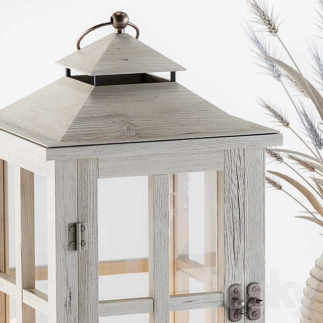 Decorative Blue Wheat & Lantern 3DS Max Model - thumbnail 3