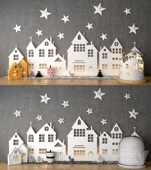 Decorative christams set 1 3DSMax File - thumbnail 1