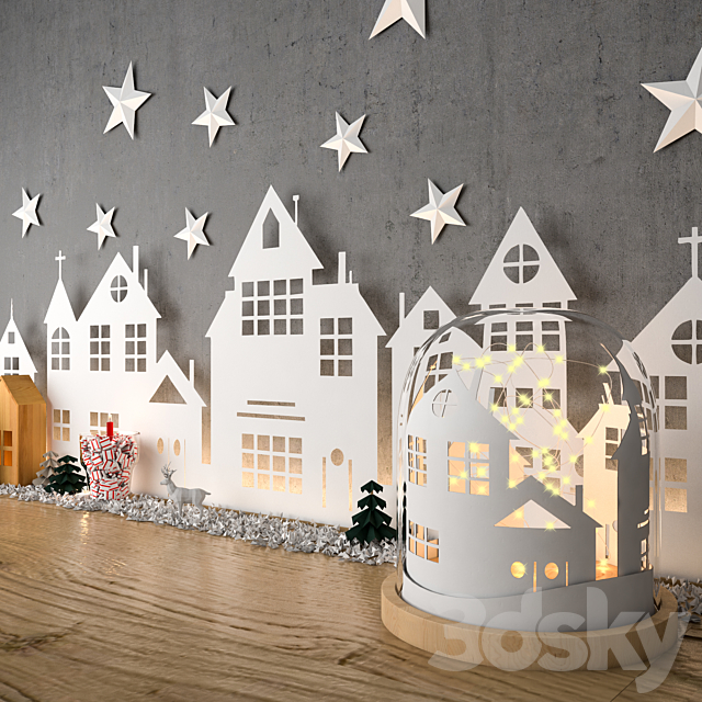 Decorative christams set 1 3DSMax File - thumbnail 2