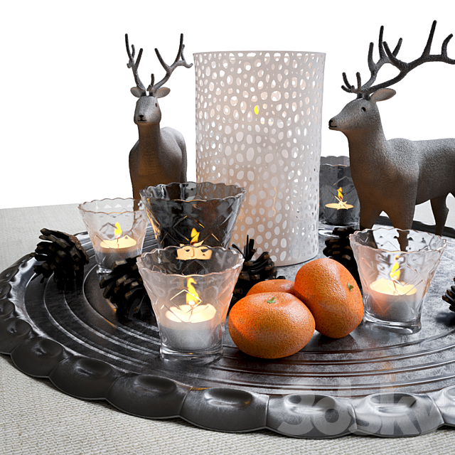 Decorative Christmas set. 3DSMax File - thumbnail 1