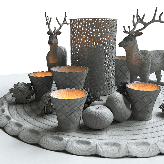 Decorative Christmas set. 3DSMax File - thumbnail 3