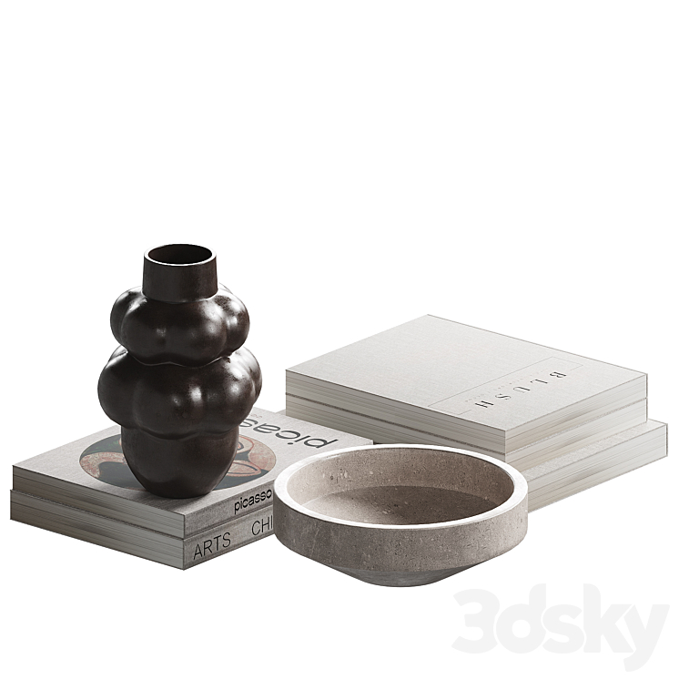 Decorative coffee table set 15 3DS Max Model - thumbnail 2