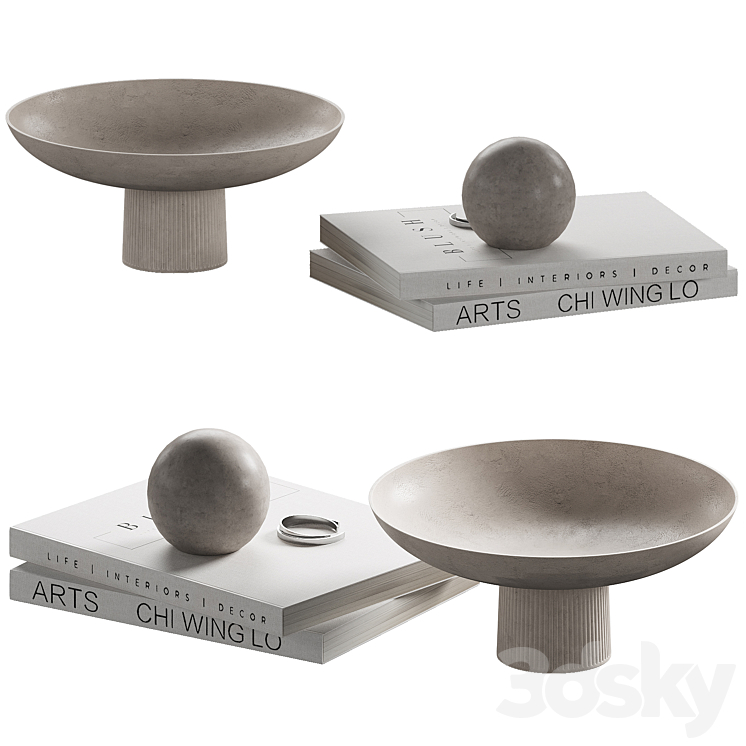 Decorative coffee table set 19 3DS Max Model - thumbnail 1