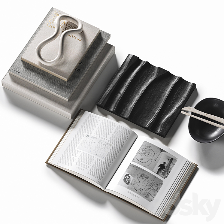 Decorative coffee table set 35 3DS Max Model - thumbnail 2