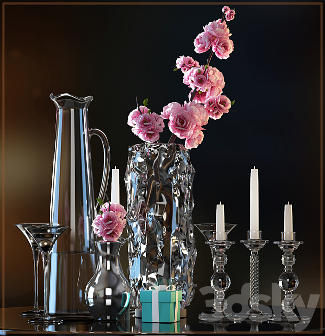 DECORATIVE FLOWER VASE SET 3 3DSMax File - thumbnail 1