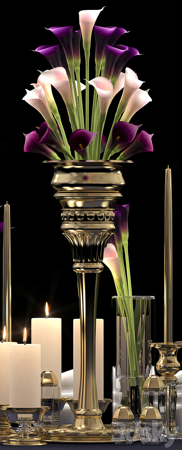 DECORATIVE FLOWER VASE SET 3DSMax File - thumbnail 2