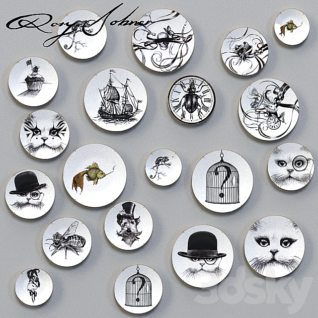 Decorative plates Rory Dobner Perfect Plates decoration set 3DSMax File - thumbnail 1