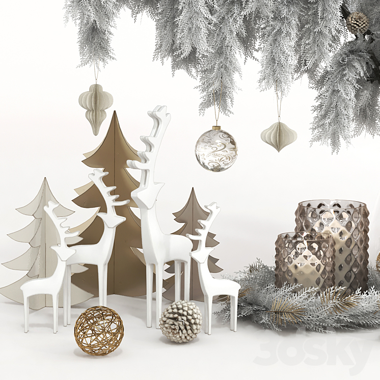 Decorative set 28 – Christmas Decoration 3DS Max Model - thumbnail 2