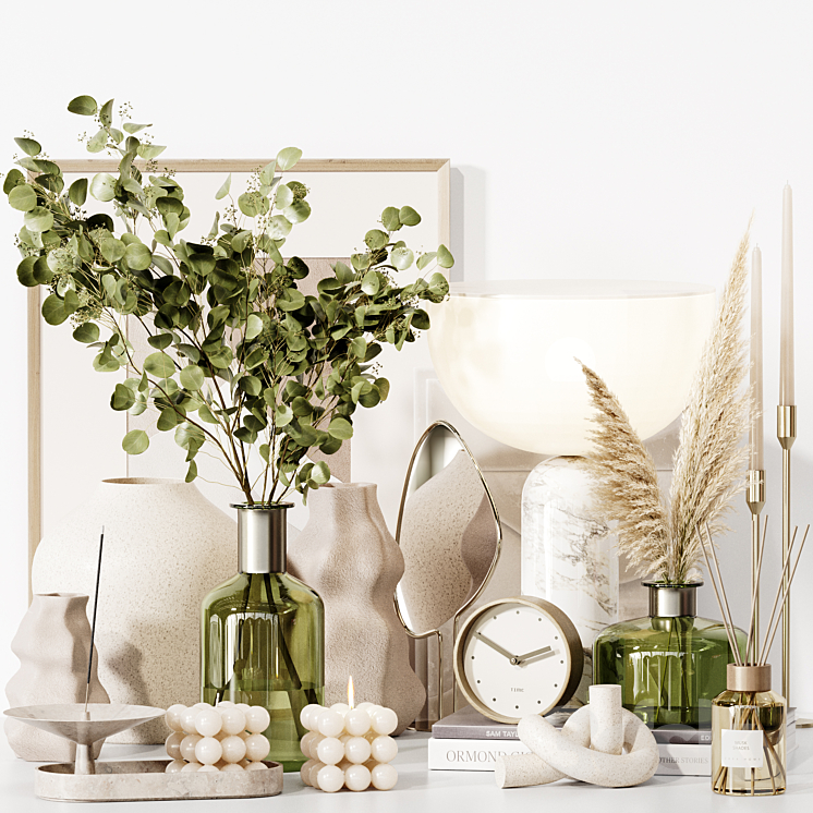 Decorative set 31 With eucalyptus Plants 3DS Max Model - thumbnail 3