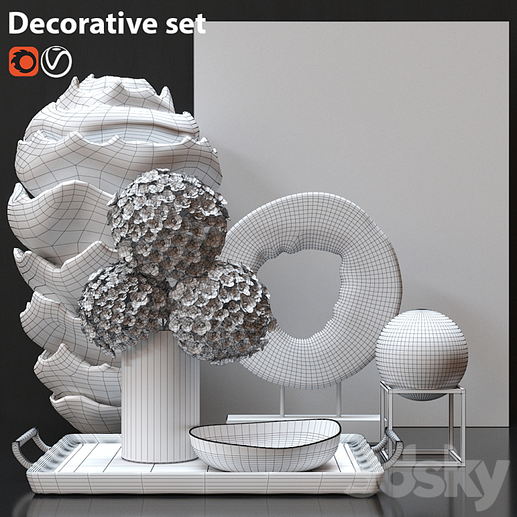 Decorative set 3DS Max - thumbnail 2