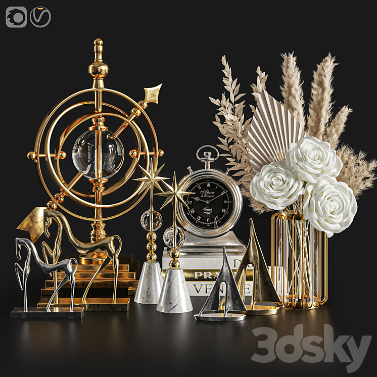 Decorative Set 40 3DS Max Model - thumbnail 1