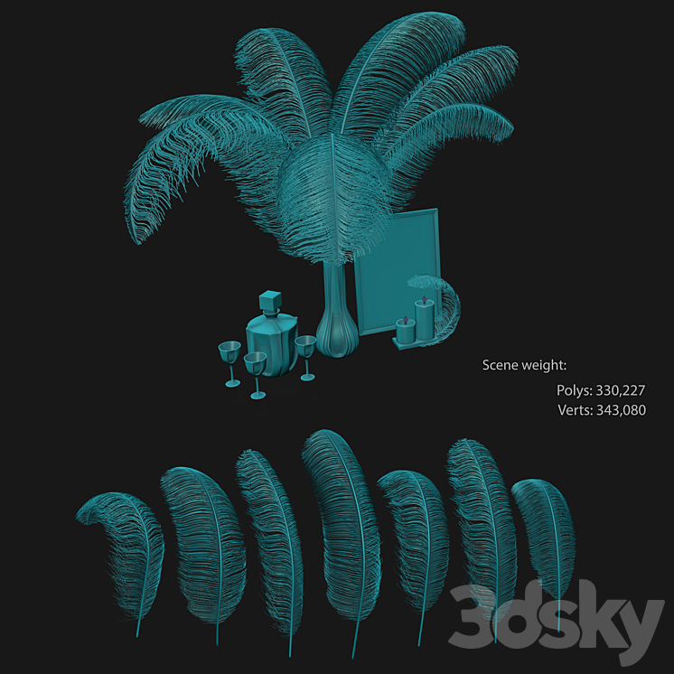 Decorative set B 3DS Max Model - thumbnail 2