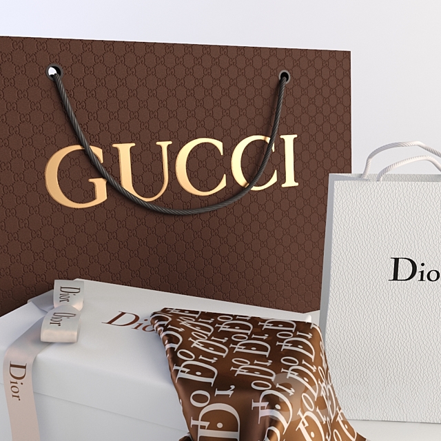 Decorative set Dior gucci 3DS Max Model - thumbnail 2