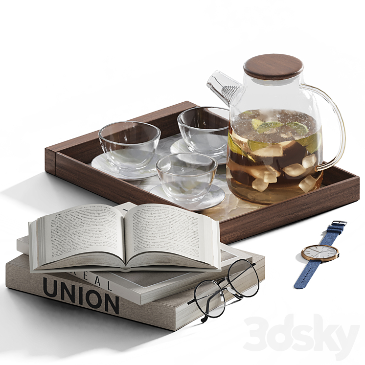 Decorative set for a coffee table 5 3DS Max Model - thumbnail 1