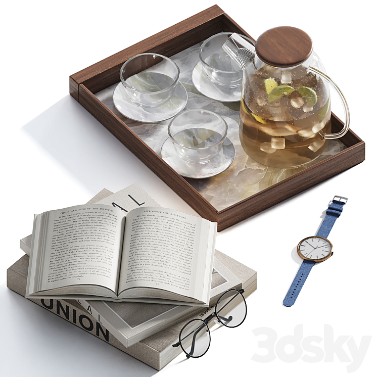 Decorative set for a coffee table 5 3DS Max Model - thumbnail 2