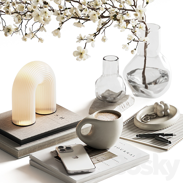 Decorative set for coffee table 52 3ds Max - thumbnail 2