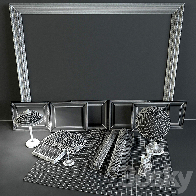 Decorative set geographer 3ds Max - thumbnail 2