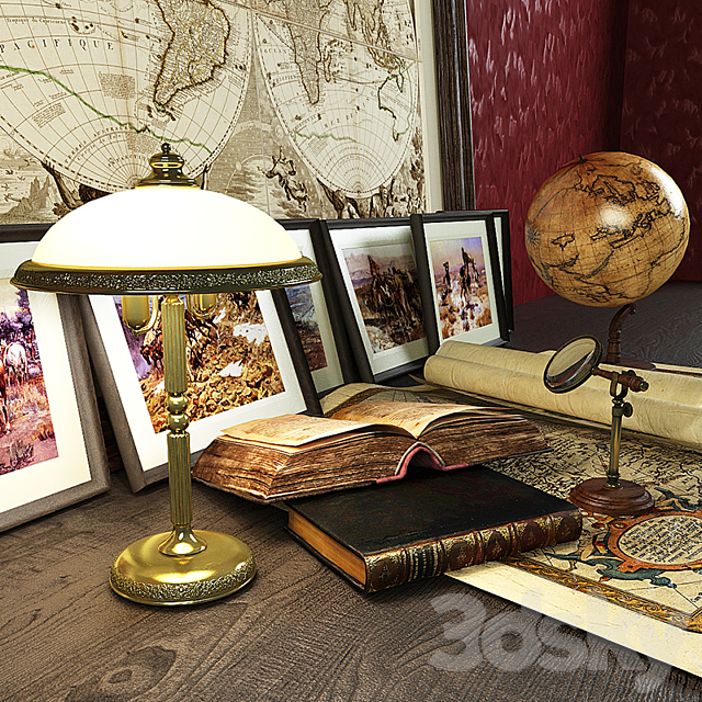 Decorative set geographer 3ds Max - thumbnail 3