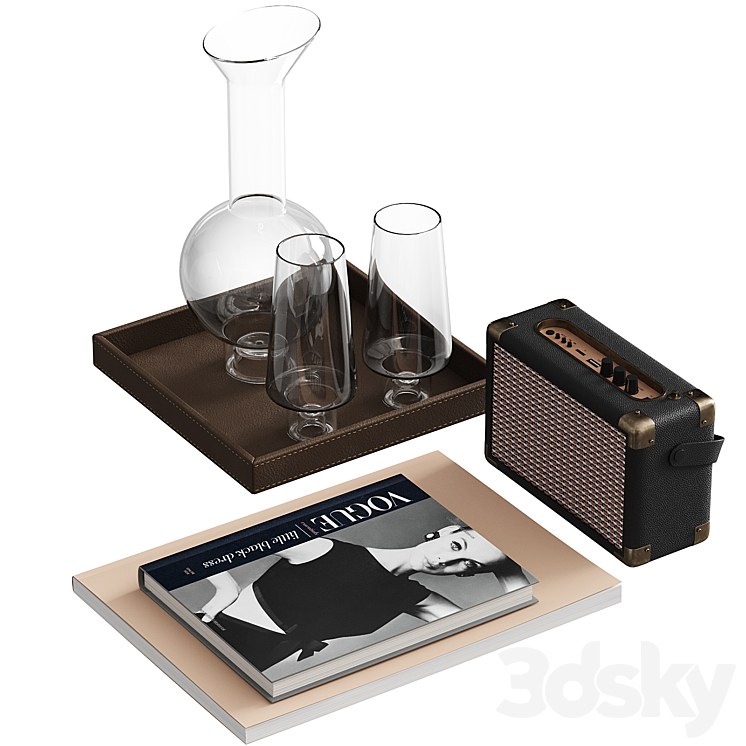 Decorative set in retro style 3DS Max - thumbnail 1
