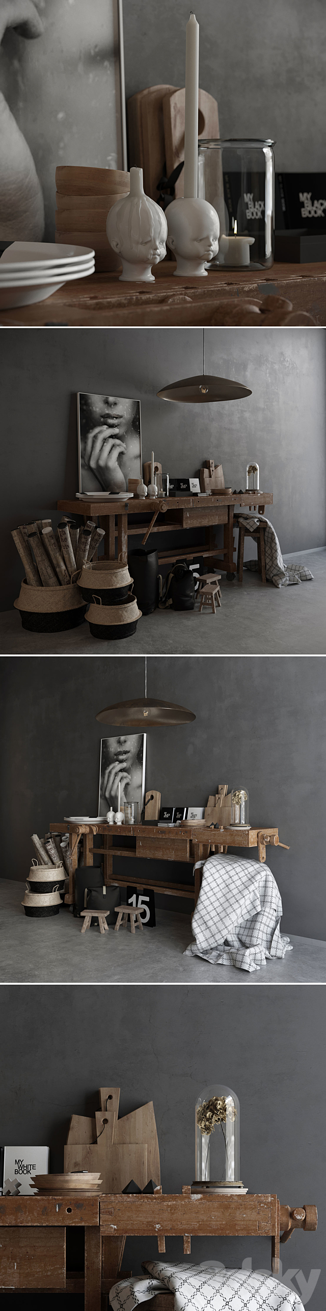 Decorative set Kamelonebutikken in the style of LOFT 3DS Max Model - thumbnail 2