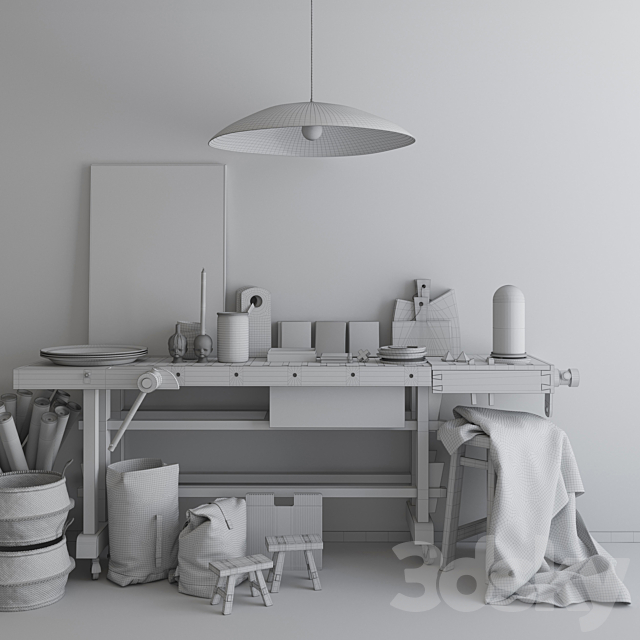 Decorative set Kamelonebutikken in the style of LOFT 3DS Max Model - thumbnail 3