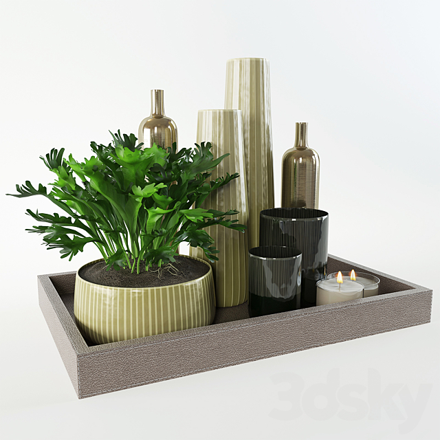 decorative set on a tray 3DS Max Model - thumbnail 2