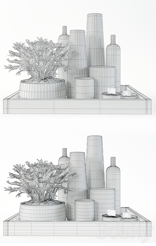 decorative set on a tray 3DS Max Model - thumbnail 3