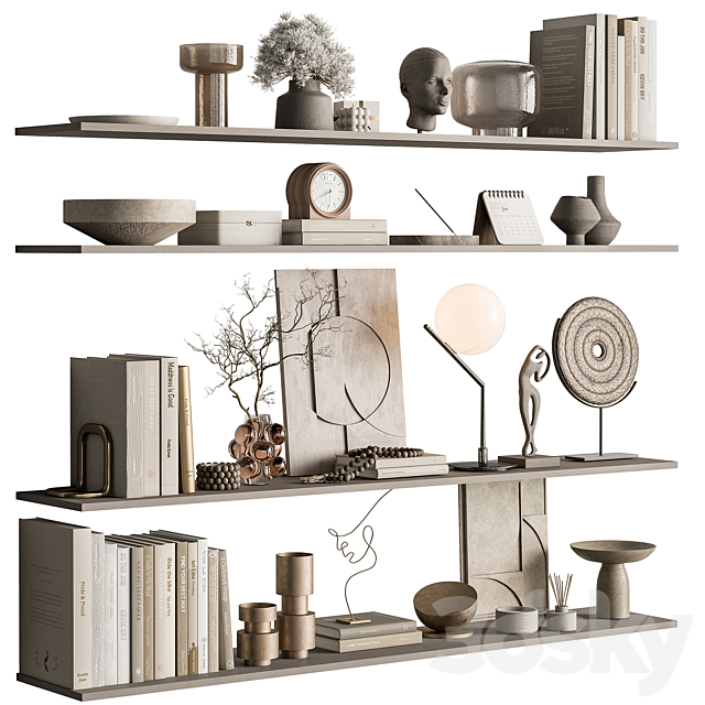 Decorative Set on Shelves 146 3ds Max - thumbnail 1