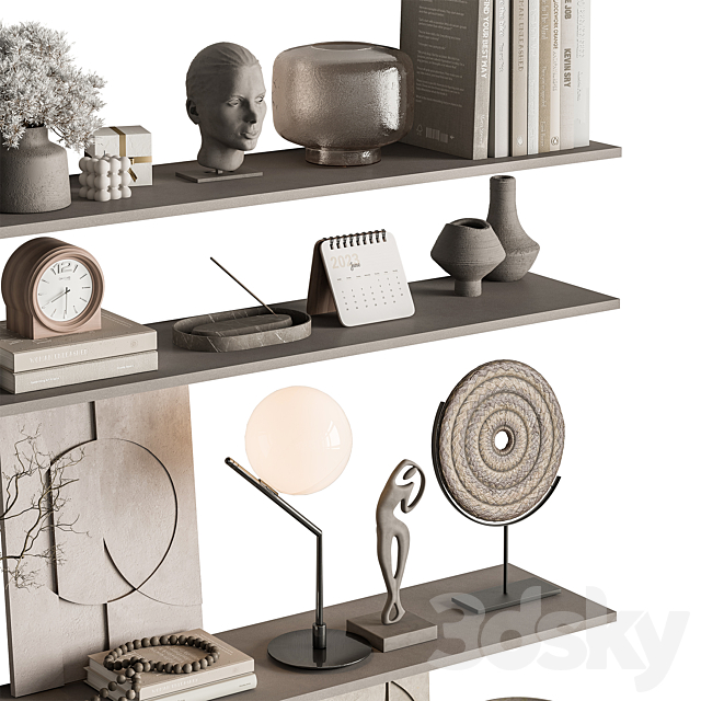 Decorative Set on Shelves 146 3ds Max - thumbnail 2