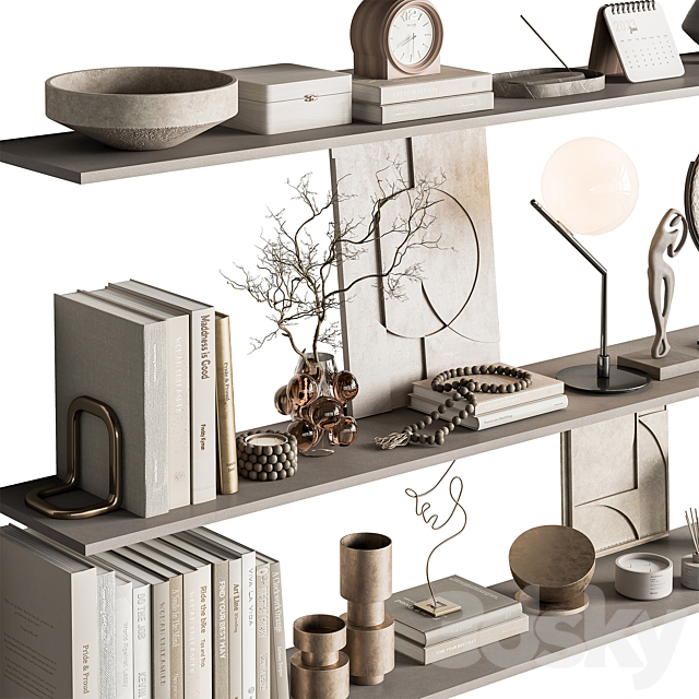 Decorative Set on Shelves 146 3ds Max - thumbnail 3