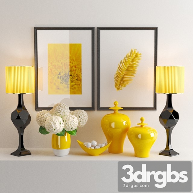 Decorative set Set 913 -yellow 3dsmax Download - thumbnail 1