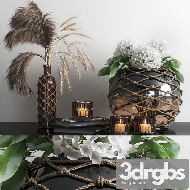 Decorative set Set758 -rope bottle 3dsmax Download - thumbnail 1