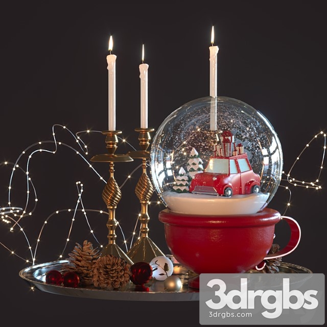 Decorative set Snow globe 3dsmax Download - thumbnail 1