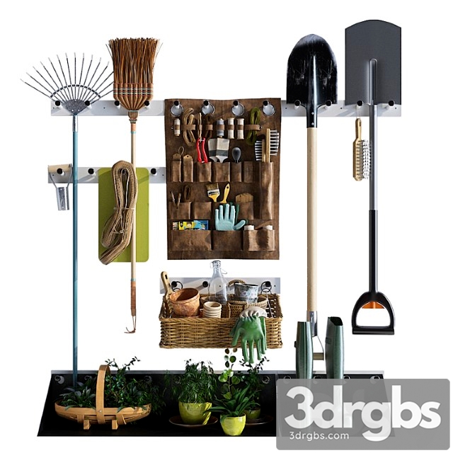 Decorative set Storage of garden equipment 3dsmax Download - thumbnail 1