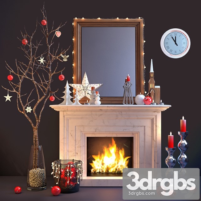 Decorative set The christmas set 3dsmax Download - thumbnail 1