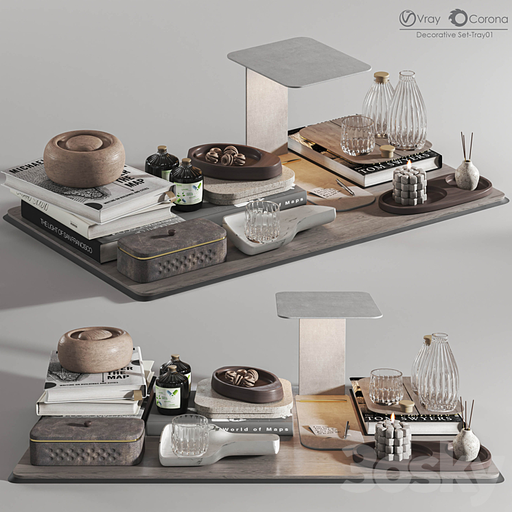 Decorative set-Tray01 3DS Max Model - thumbnail 1