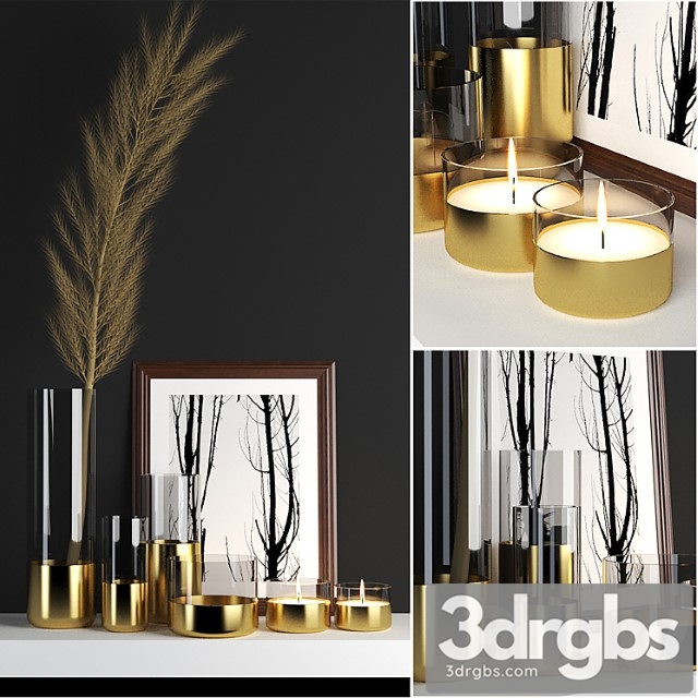 Decorative set Vase438 3dsmax Download - thumbnail 1