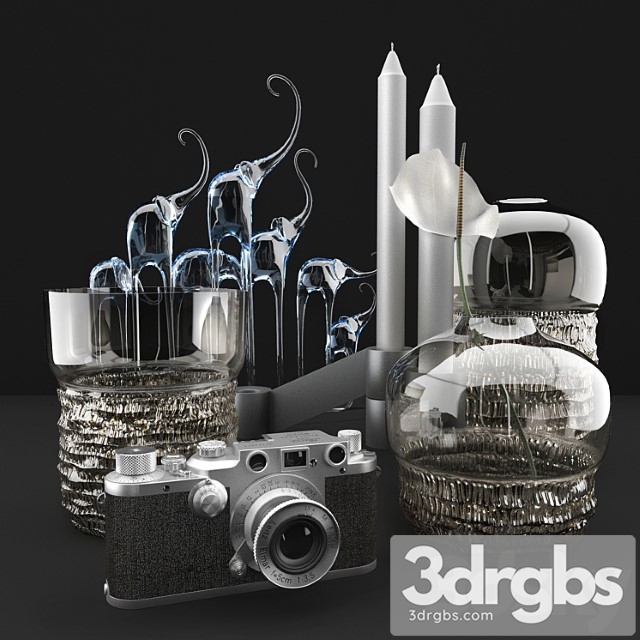 Decorative set Vases and camera leica 3dsmax Download - thumbnail 1